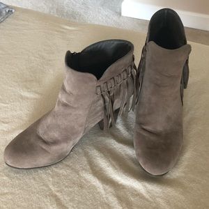 Vegan Suede Fringe Boho Booties